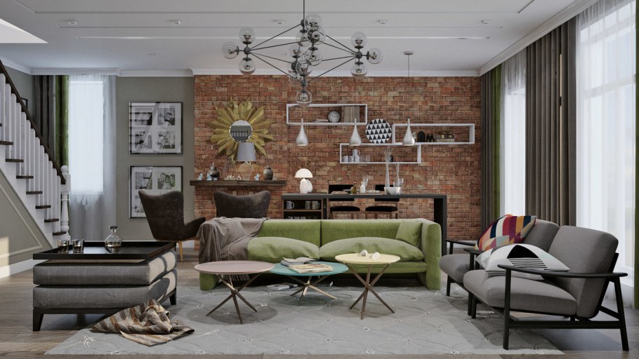 Лофт с элементами классики в интерьере