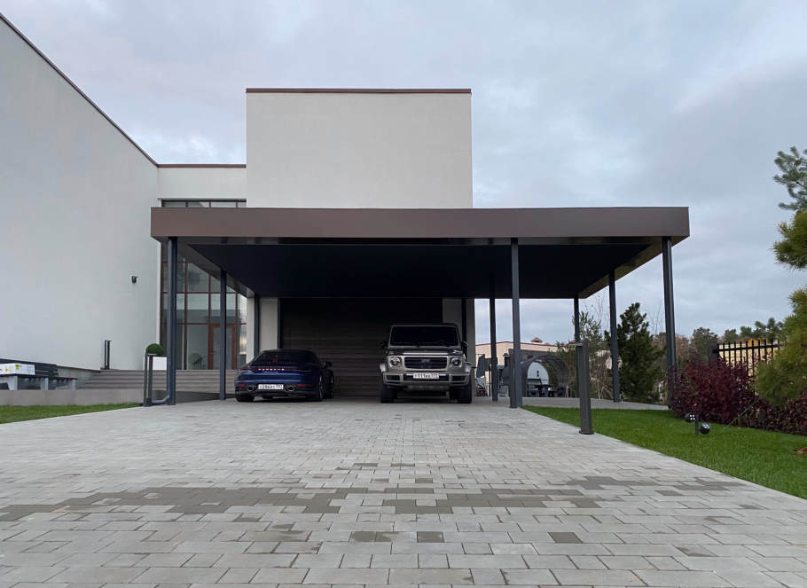 Навес с плоской кровлей