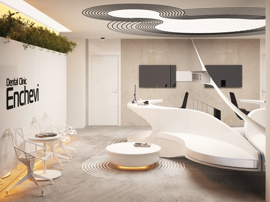 Интерьер в стиле футуризм Бионика