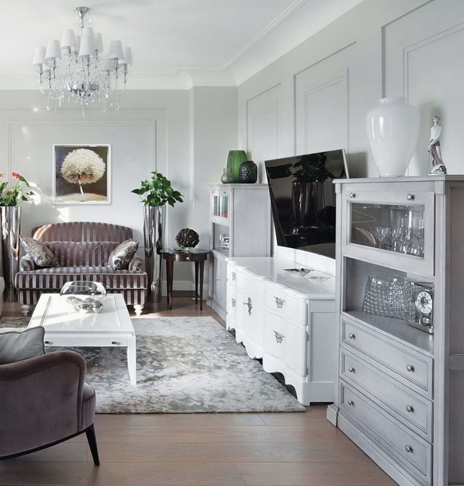 Жемчужно-серый цвет в интерьере