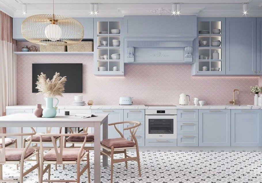 Красивые кухни в пастельных тонах