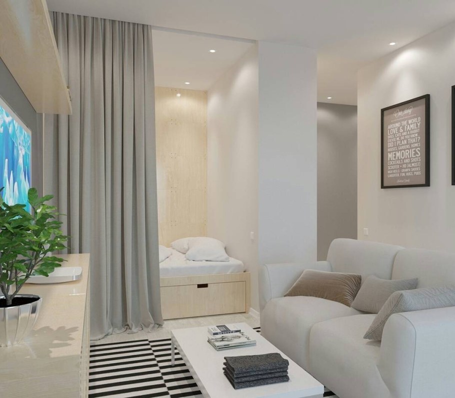 Интерьер однокомнатной квартиры