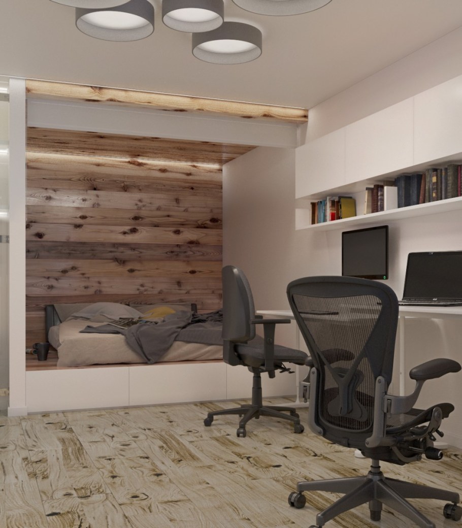 Спальня ниша в однокомнатной квартире