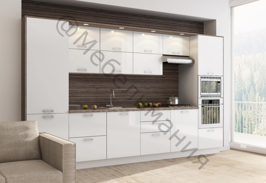 Кухни с пеналом прямые