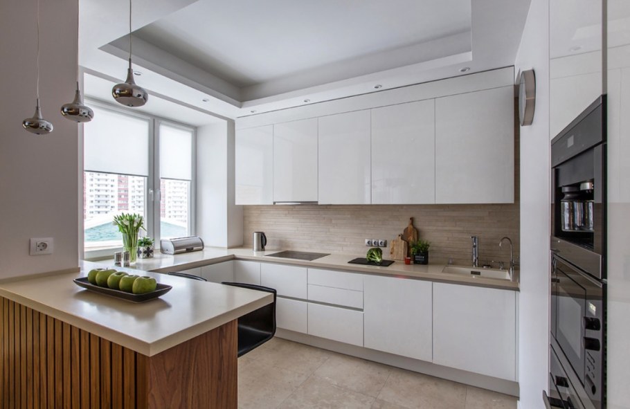 Современная белая кухня