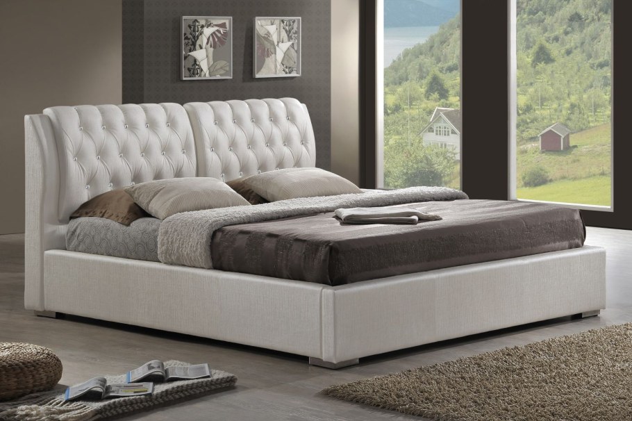 Кровать 180х200 спинка экокожа