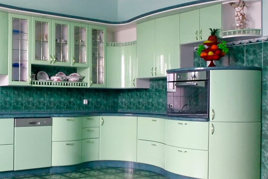 Кухня зеленая эмаль