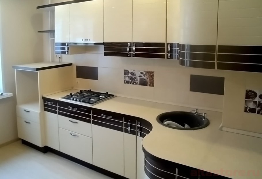 Кухонный гарнитур с радиусными фасадами