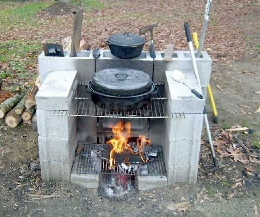 Мангал из блоков