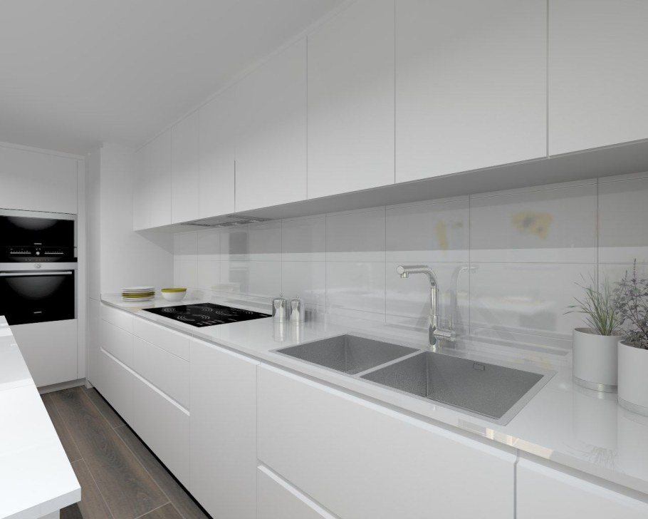 Белая глянцевая кухня