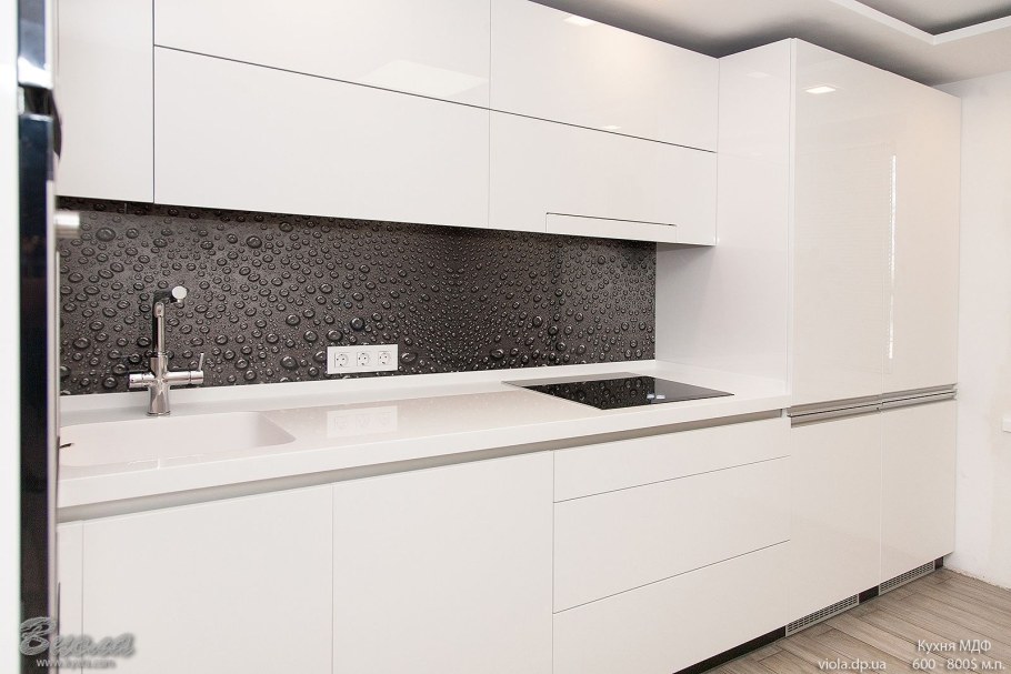 Кухня белый глянец без ручек