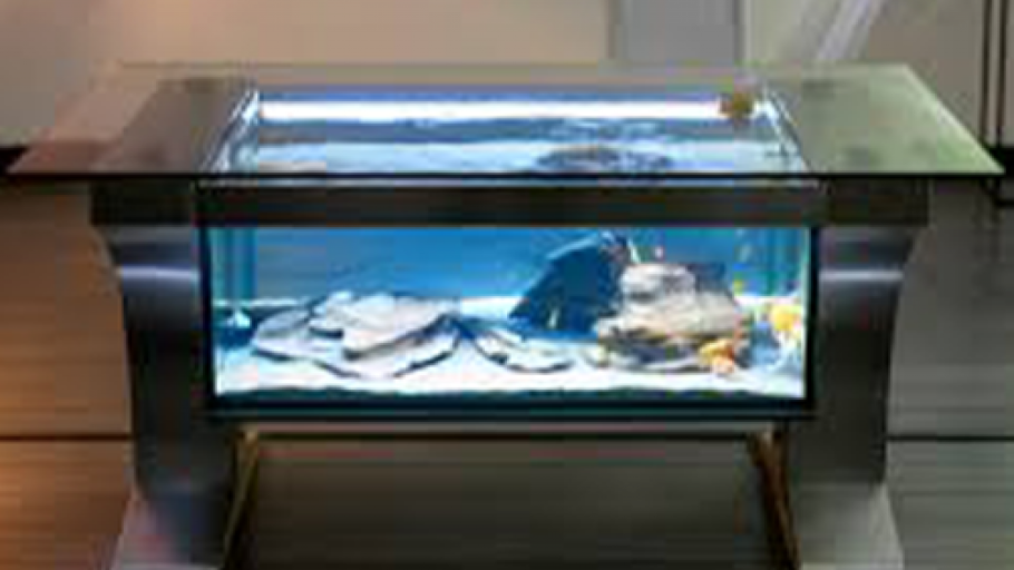 Стеклянный стол аквариум