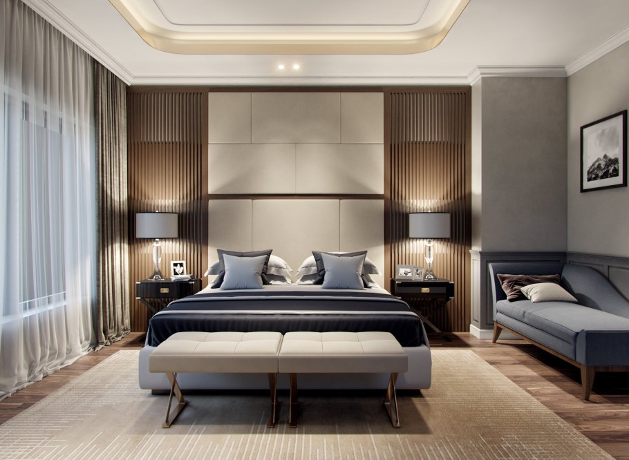 Спальня в стиле лакшери