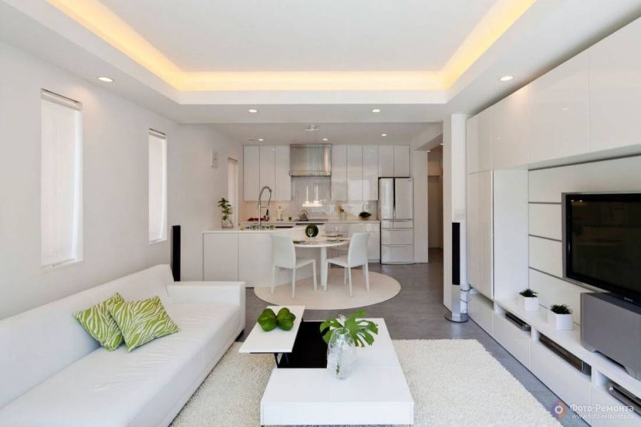 Светлая гостиная в современном стиле