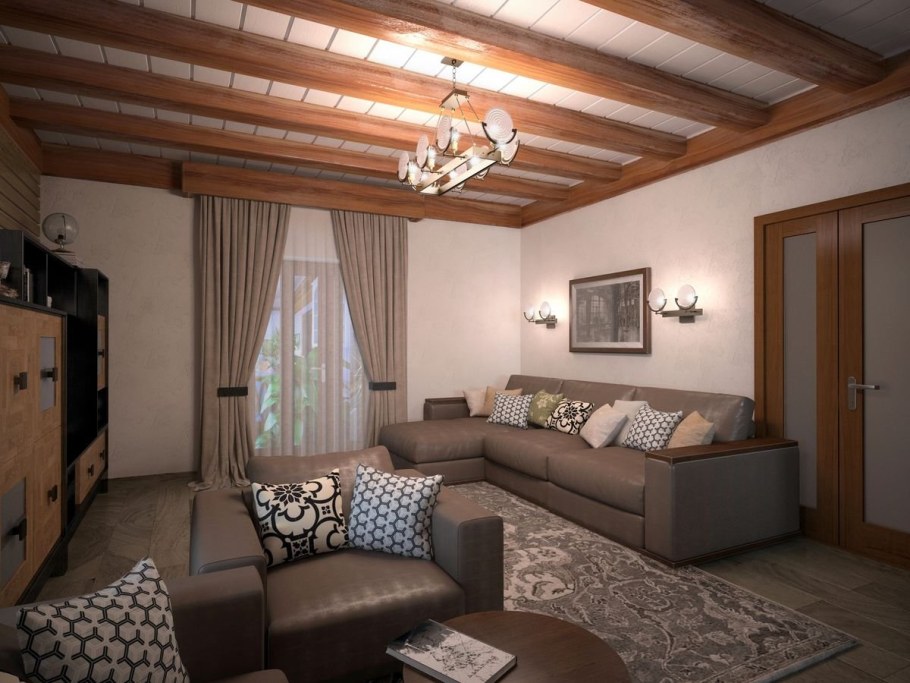 Интерьер гостиной в доме