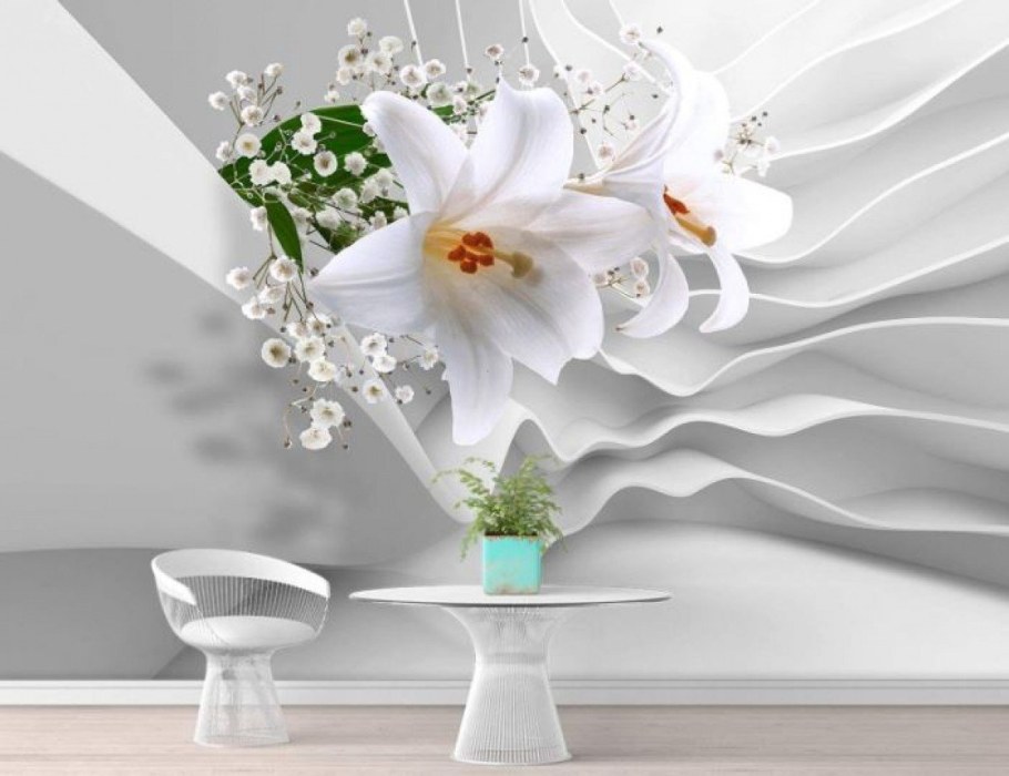 Обои с лилиями для стен