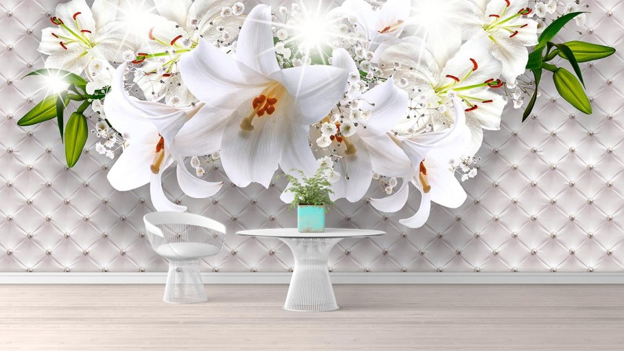 Обои с лилиями для стен
