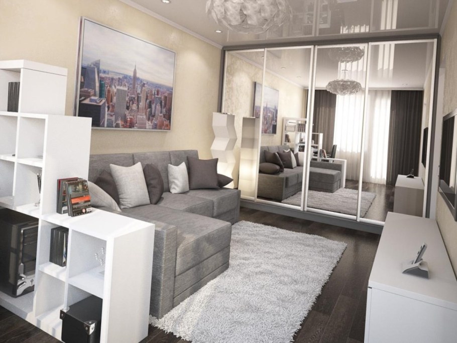 Дизайнерский интерьер однокомнатной квартиры