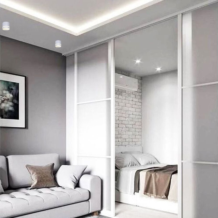 Спальня-гостиная с раздвижной перегородкой