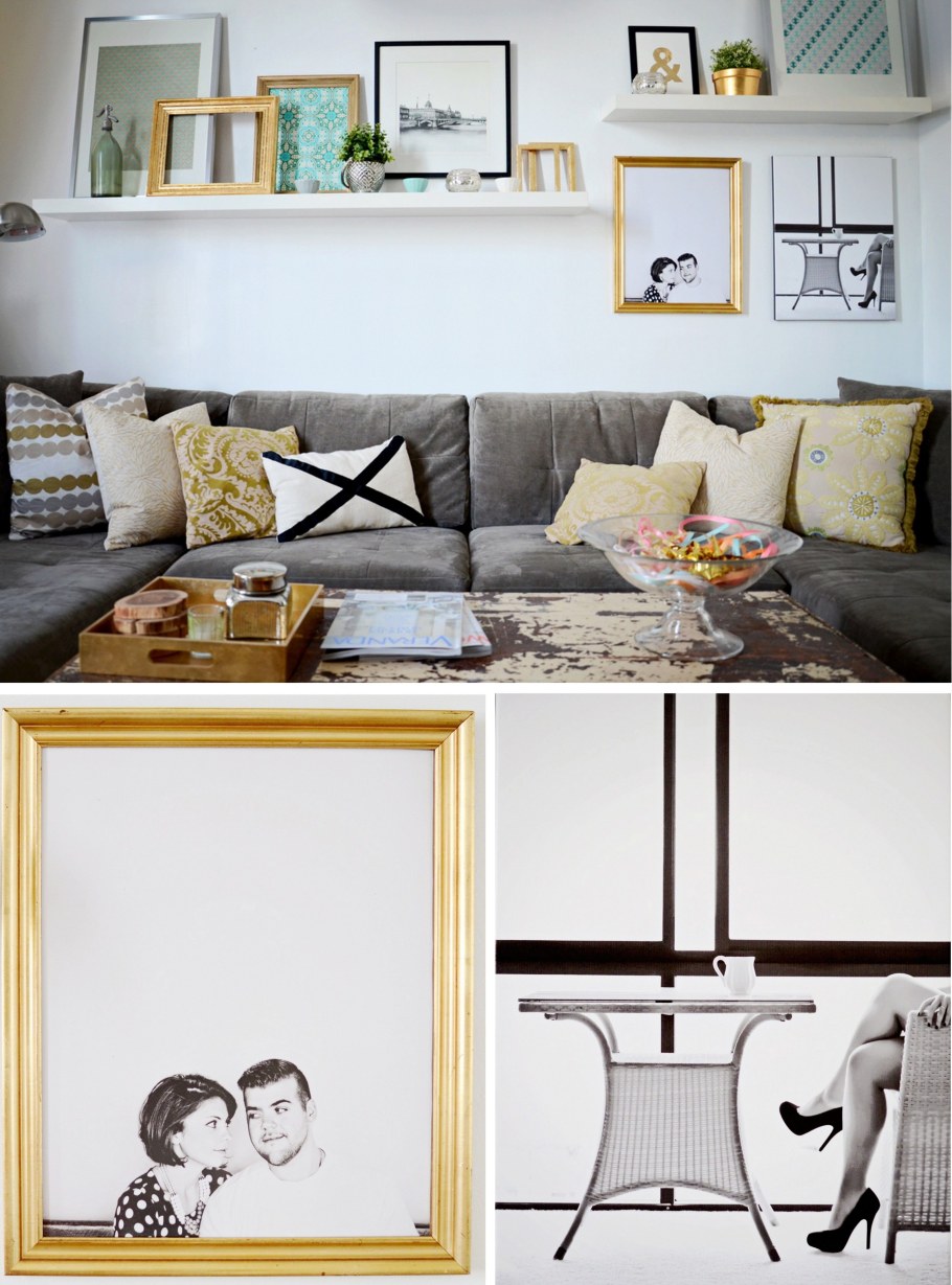 Полка для картин в интерьере