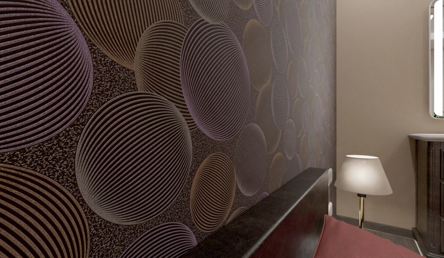 Обои с кругами для стен в интерьере
