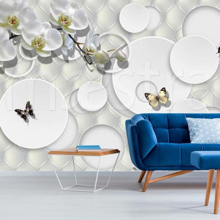 Фотообои с орхидеей 3д с кругами