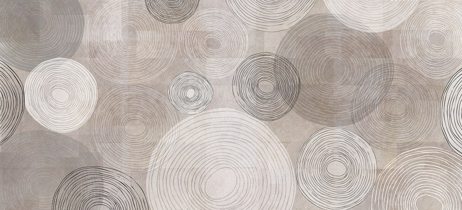 Обои круги на стену современные