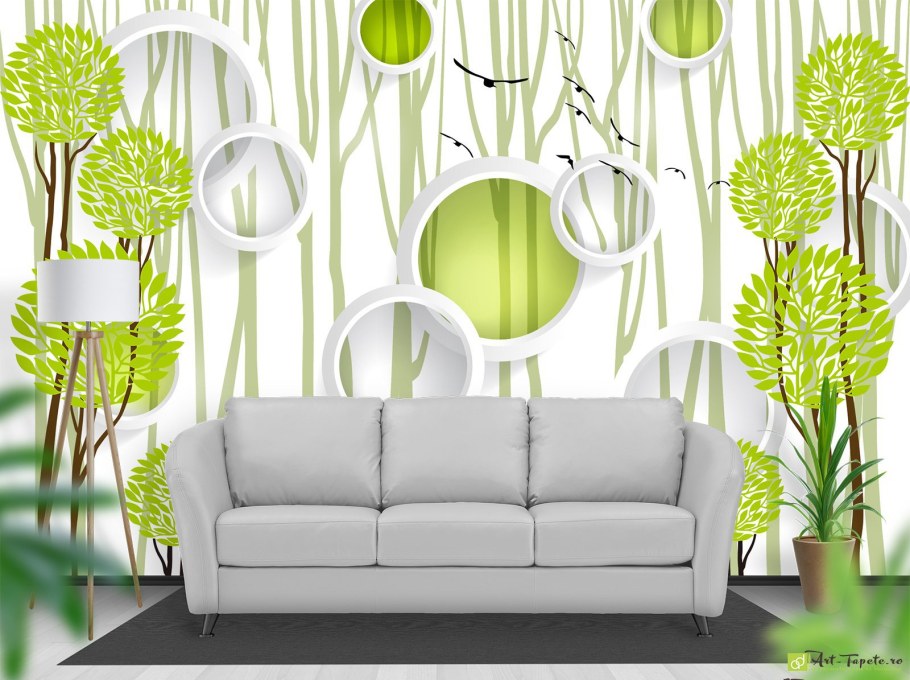 Обои с кругами для стен