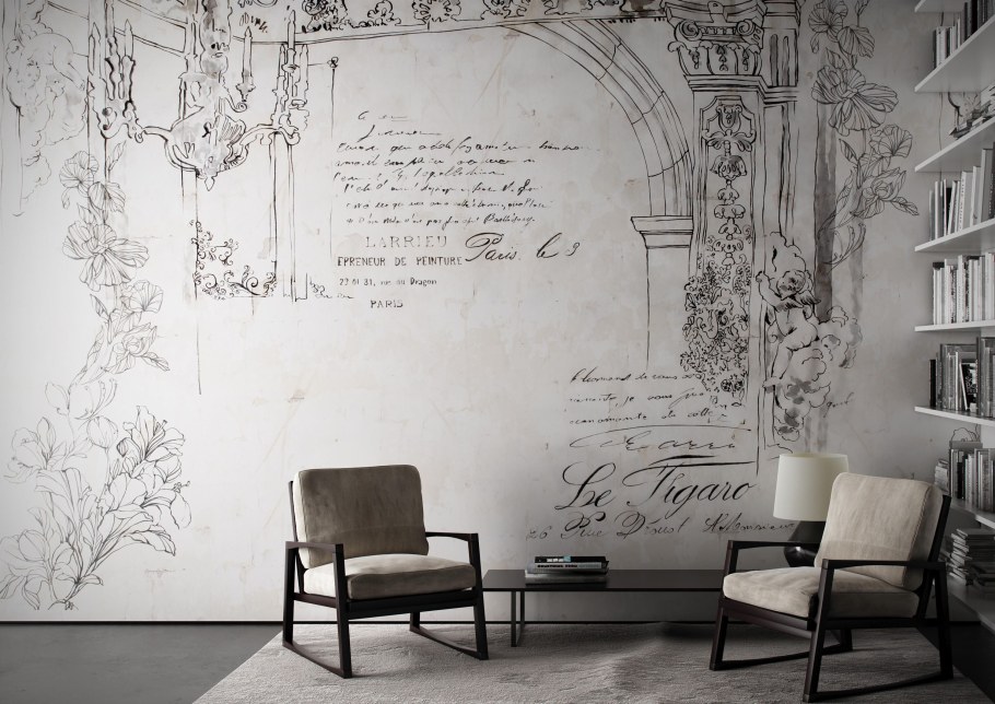 Роспись стен в интерьере в стиле лофт