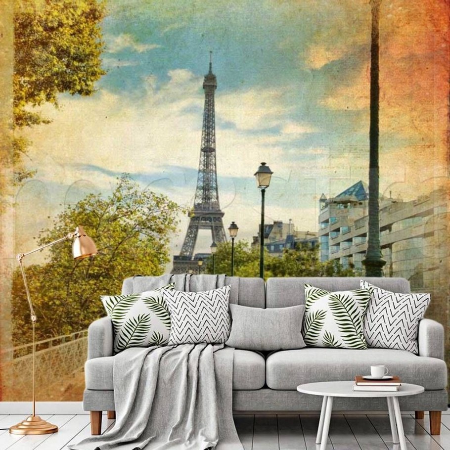 Фотообои улочка Парижа состаренная