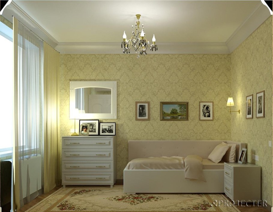 Интерьер спальни для пожилой женщины