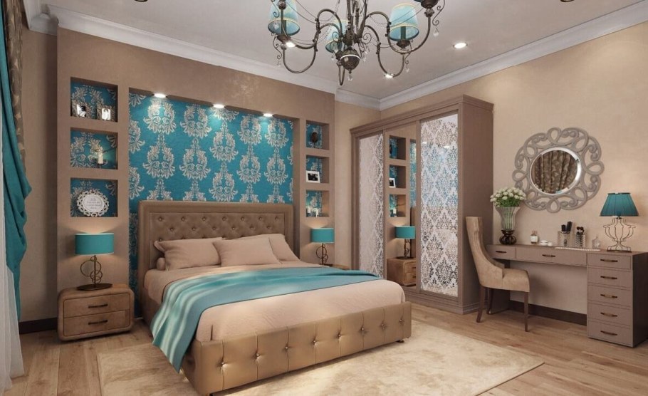 Комната в бирюзовых тонах