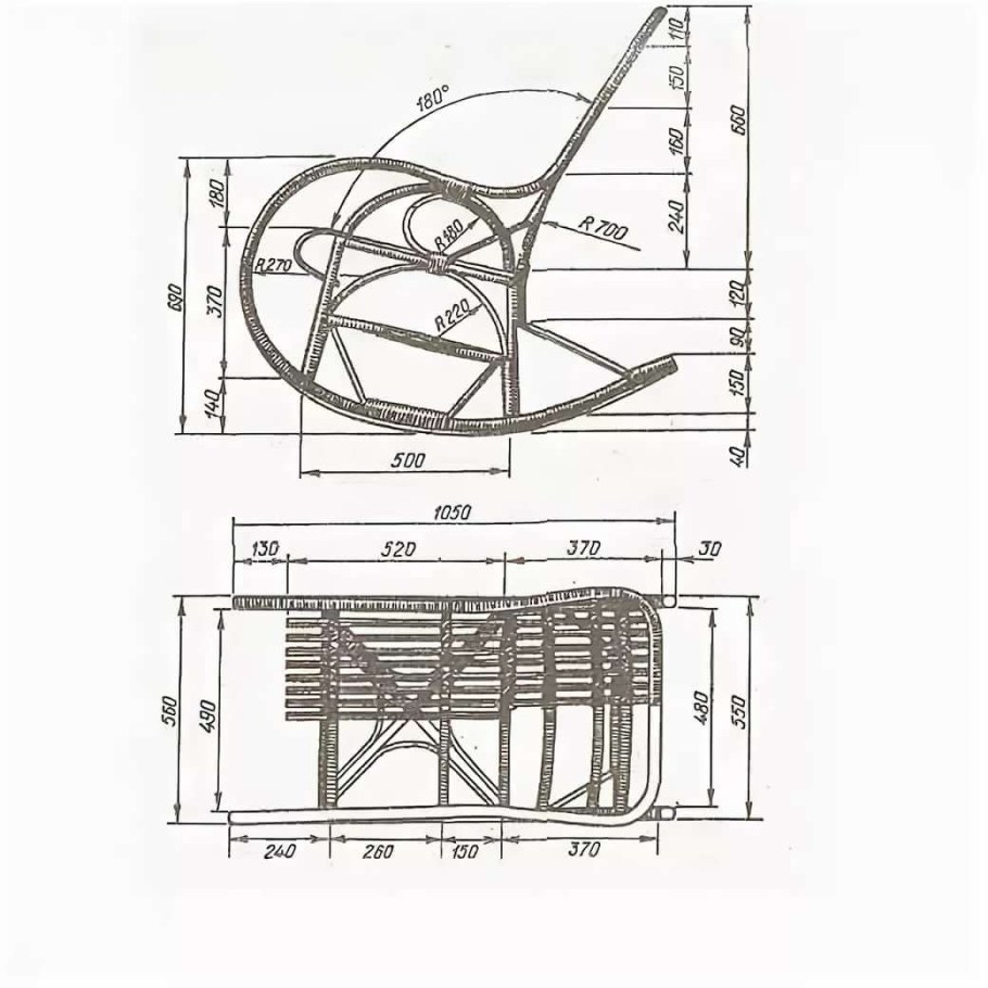 Полозья для кресла качалки чертежи