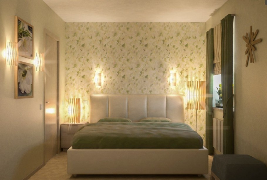 Бра над кроватью в спальне