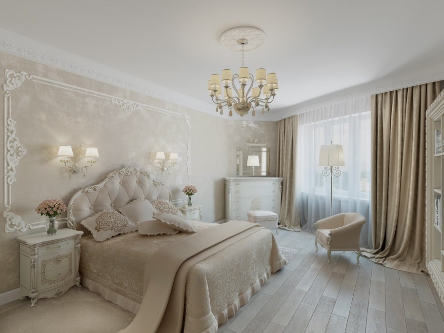 Спальня классика светлая