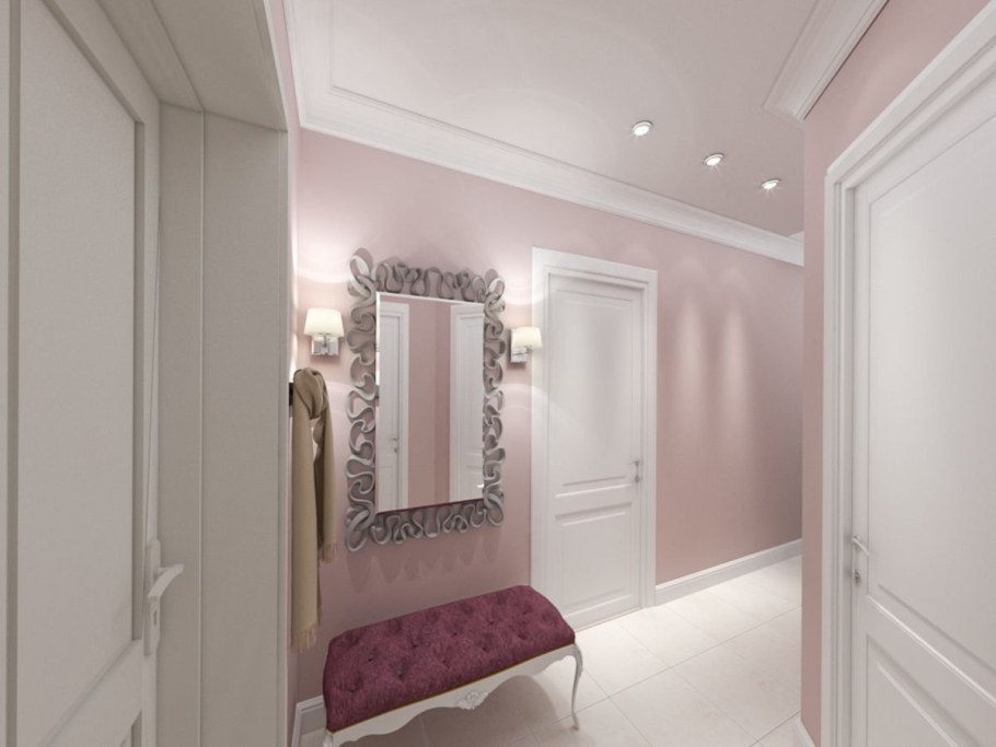 Прихожая в пудровом цвете