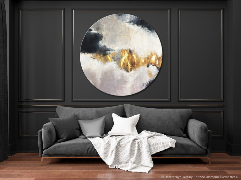 Круглое панно в интерьере
