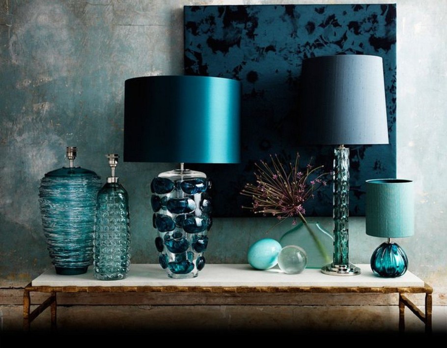 Синие предметы интерьера