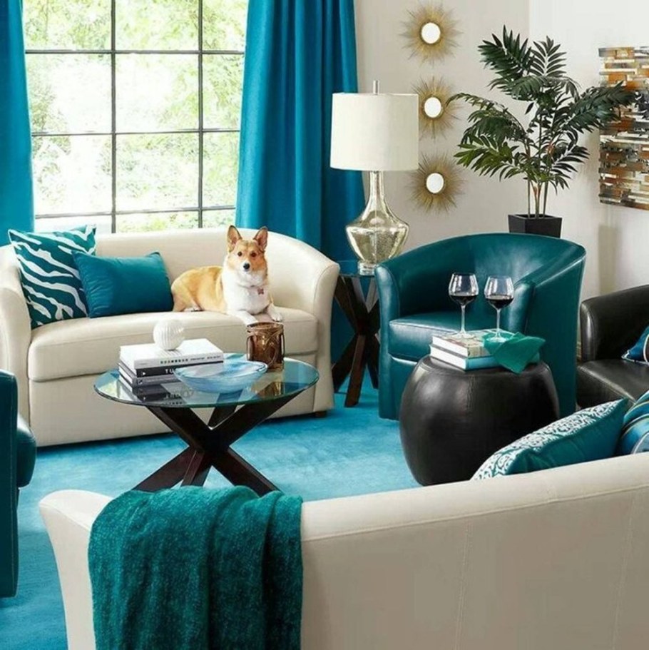 Бирюзовый цвет в интерьере