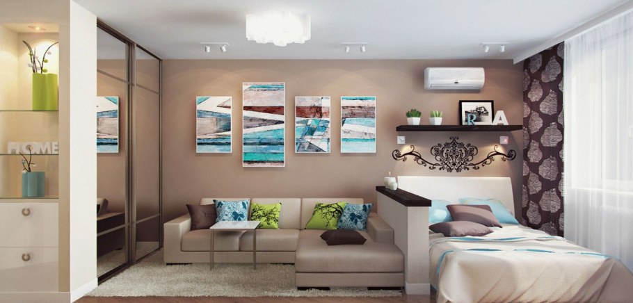 Спальня совмещенная с гостиной