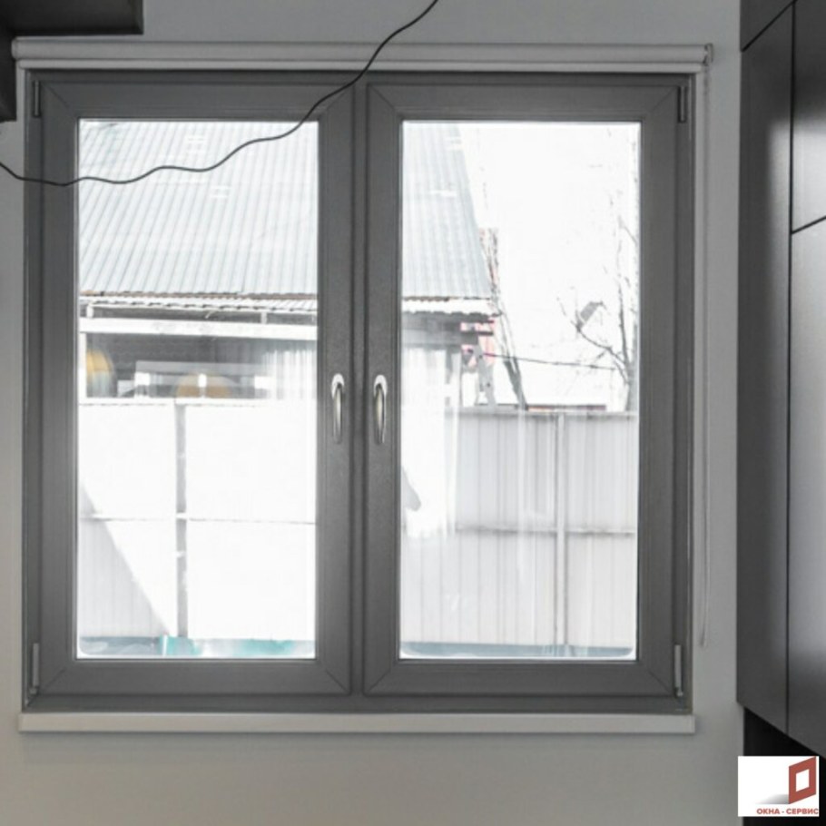 Пластиковые окна с серой ламинацией