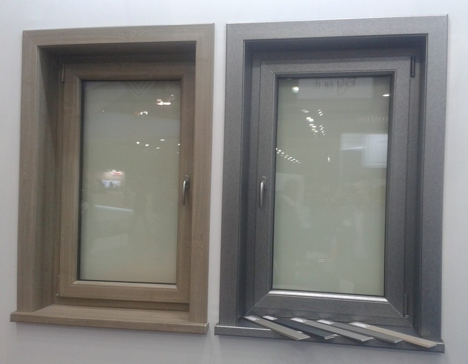 Ламинированные окна серые