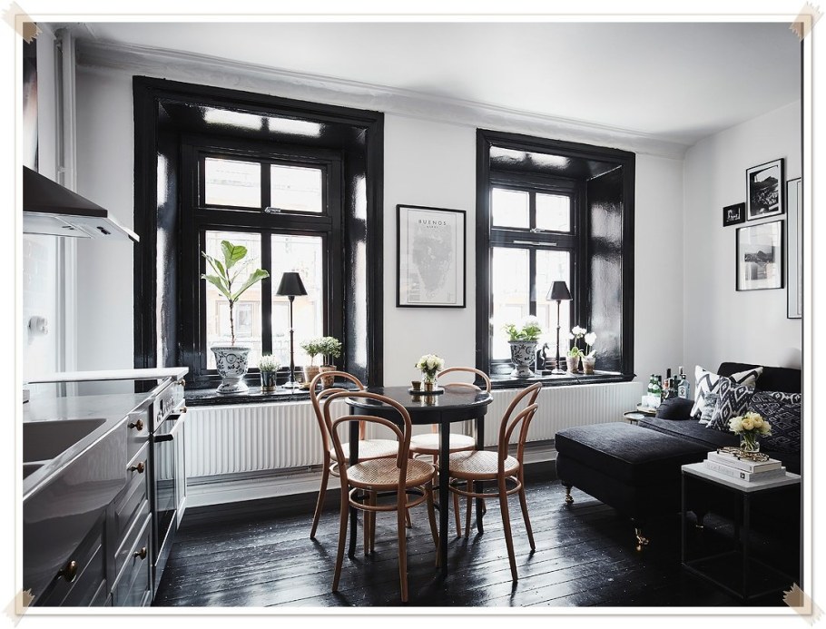 Чёрные Ока в интерьере