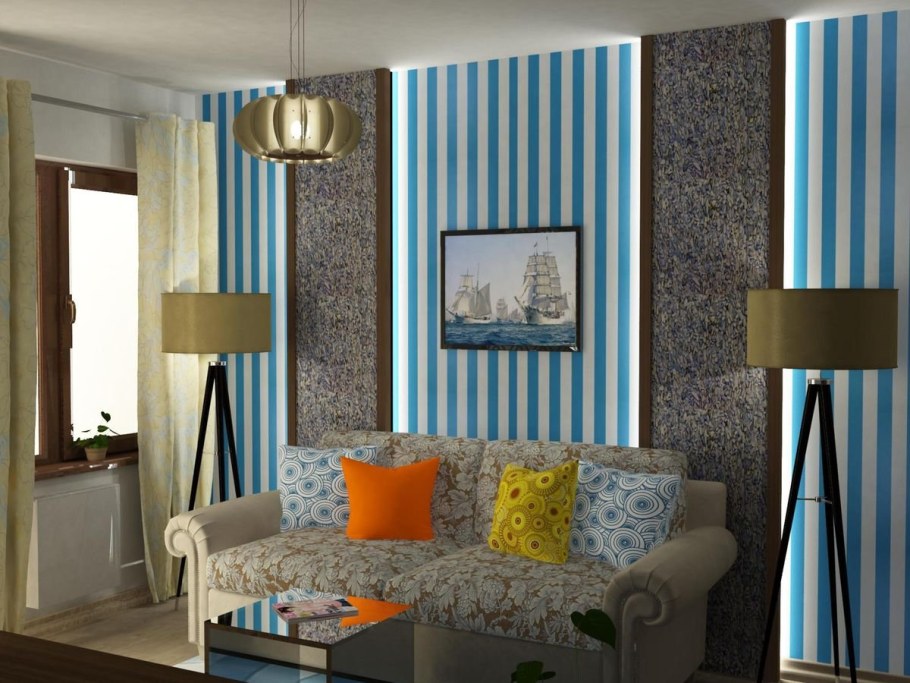 Вертикальные полосы в интерьере