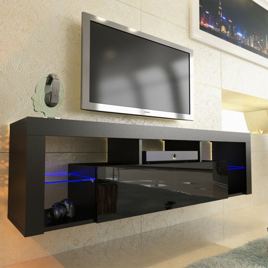 Тумба под телевизор с подсветкой в современном стиле