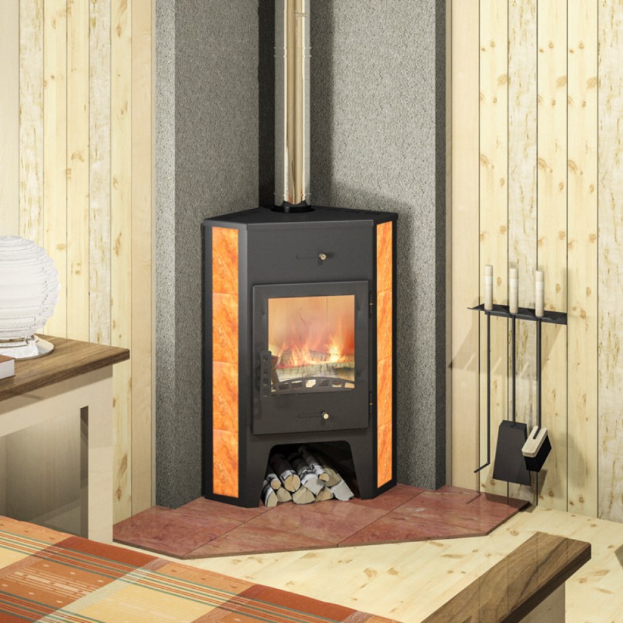 Дровяная печь-камин МЕТА