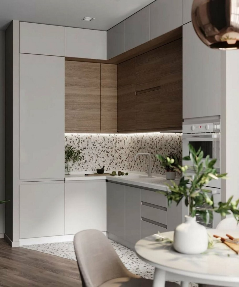 Стильная современная маленькая кухня