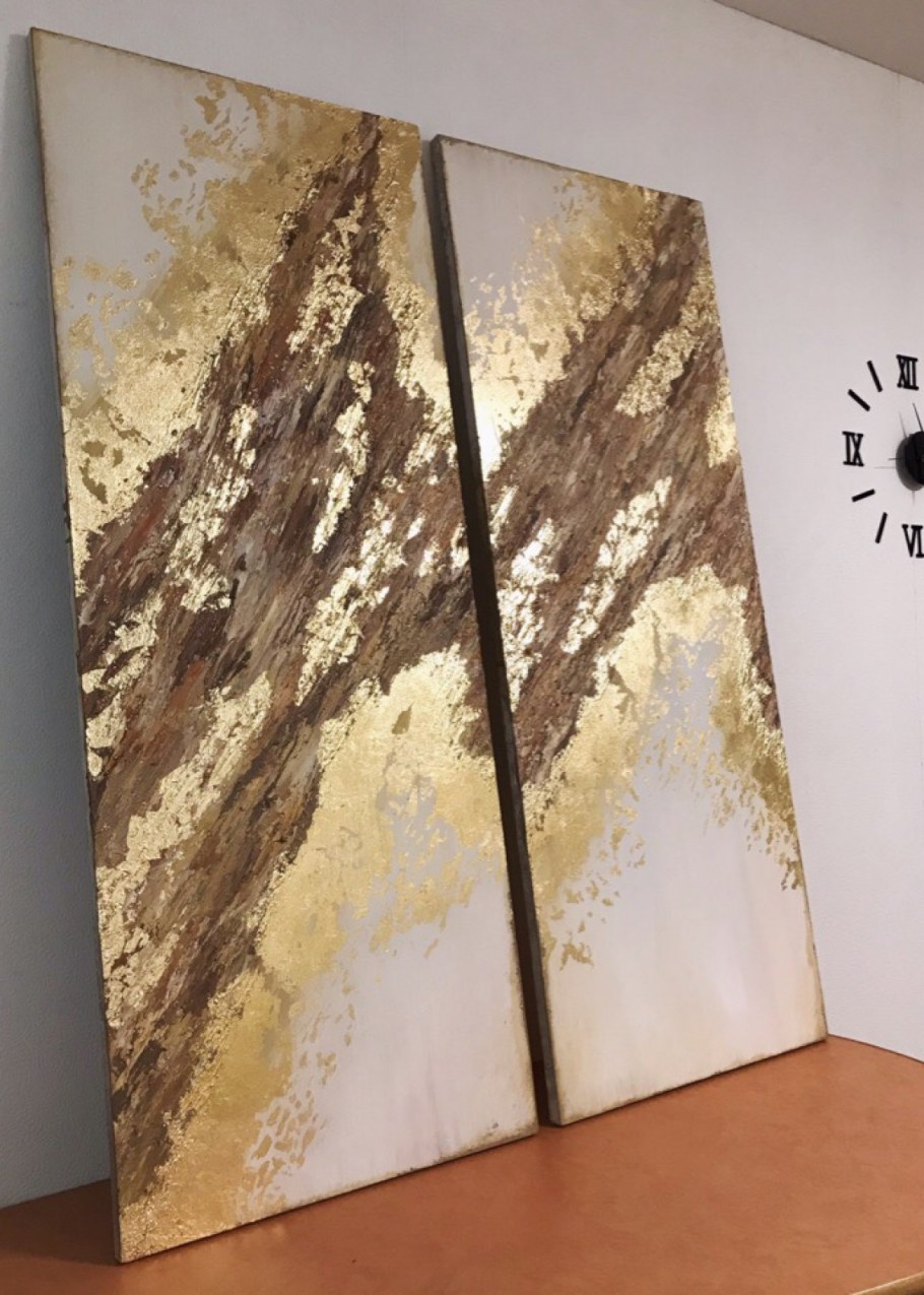 Акрил и поталь диптих