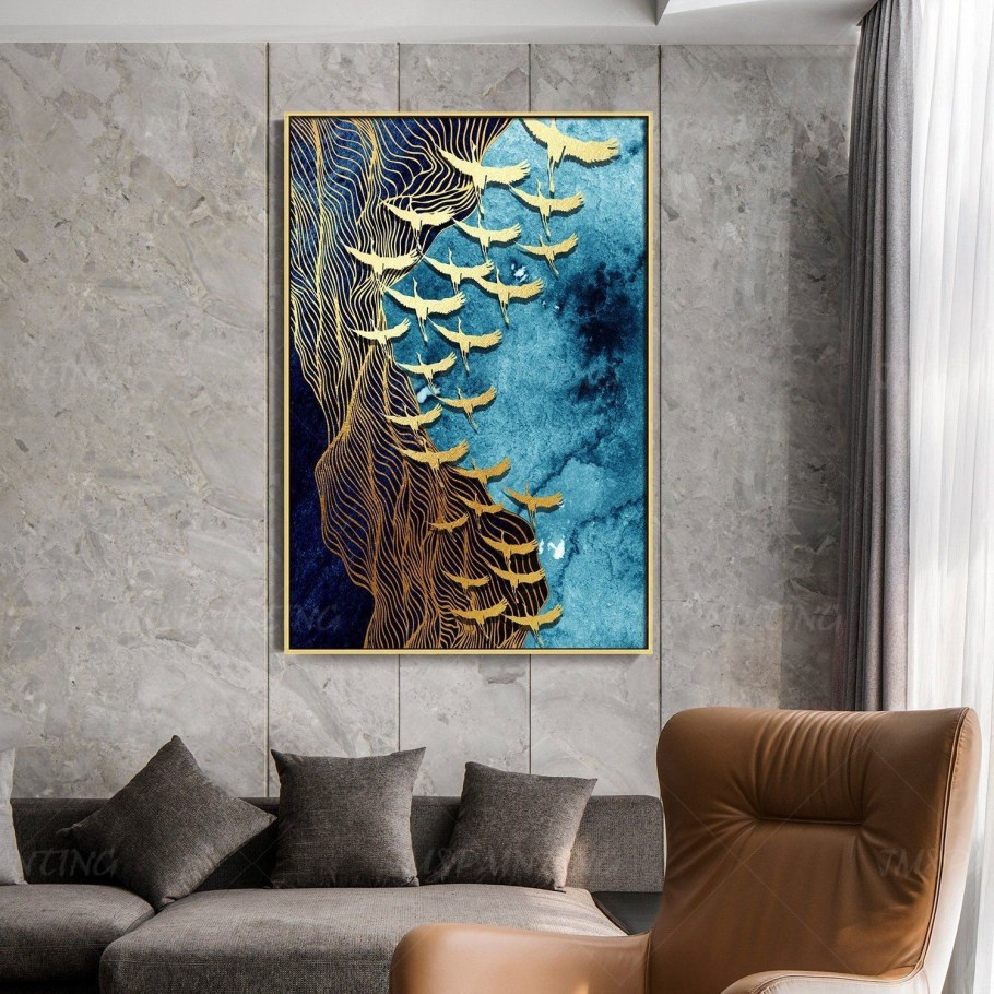 Современная Абстрактная живопись с золотом