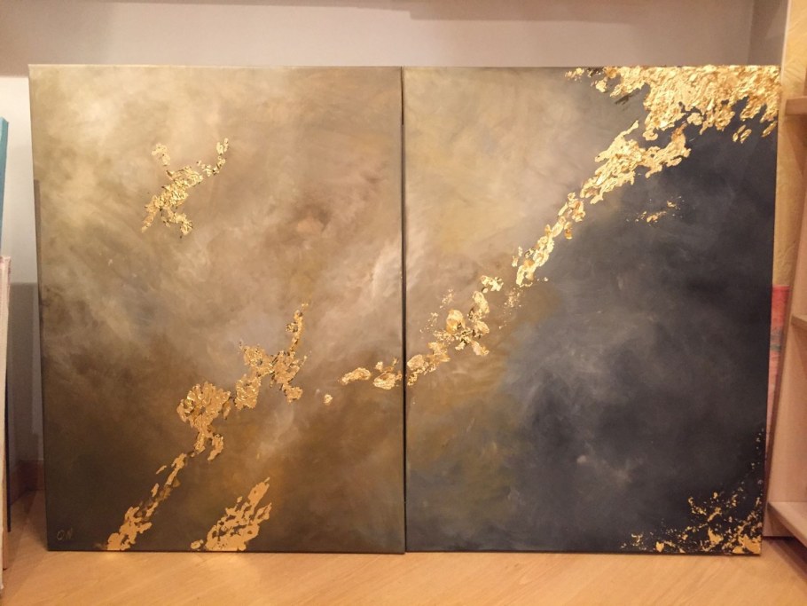 Интерьерные картины с золотом